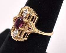 Rhodolite Garnet Ring In 14K Yellow Gold