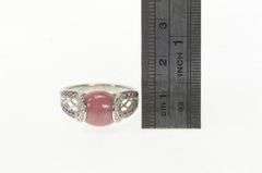 14K White Gold Rhodochrosite Diamond Sapphire Statement Ring