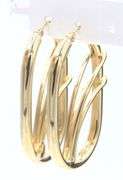 Favorite Oval Fancy Hoop Earrings in Yellow Gold
