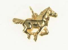 14K Yellow Gold James Avery Galloping Horse Mustang Charm/Pendant