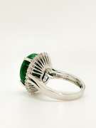 12.0+ carat Emerald and White Sapphire Sterling Sliver Gemstone Ring - Gorgeous!