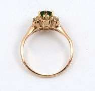 Petite Vintage Emerald 7 Diamond Ring
