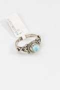 Sterling Silver Natural Larimar Gemstone Ring Size 6