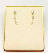 14kt Solid Yellow Gold & Diamond Earrings