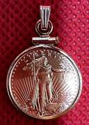 2021 1/10 0Z AMERICAN EAGLE $5 GOLD COIN 14K PENDANT