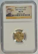 Perfect 1st Releases 2012 $5 Gold Eagle coin. NGC MS70