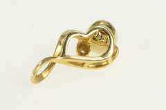 14K Yellow Gold Pearl Diamond Accent Vintage Classic Pendant