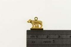 18K Yellow Gold Capitoline Wolf Romulus Remus Roman Myth Charm/Pendant