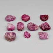 Untreated 34.69ct collectors uncut Ruby set