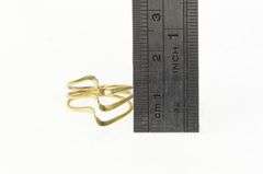 14K Yellow Gold 1960's Layered Wavy Curvy Statement Band Ring