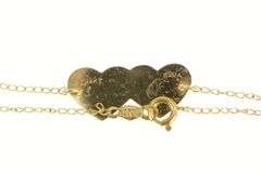14K Yellow Gold Interlocking Heart Love Symbol Chain Anklet Bracelet