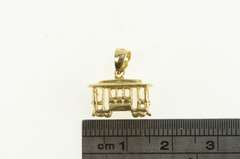 14K Yellow Gold 3D Cable Car Vintage San Francisco Charm/Pendant