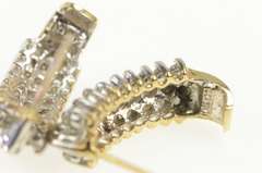 10K Yellow Gold 1.00 Ctw Squared Diamond Cluster Bar Earrings