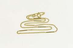 14K Yellow Gold 1.5mm Bar & Curb Chain Link Vintage Necklace
