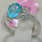 Dazzling 14kt Apatite & Diamond Ring