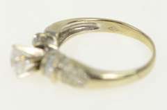 14K White Gold Diamond CZ Center Travel Engagement Ring