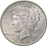 1934-D Peace Silver Dollar