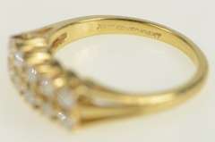 14K Yellow Gold 0.50 Ctw Tiered Diamond Row Wedding Band Ring