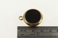 14K Yellow Gold Black Onyx Carnelian Victorian Locket Charm/Pendant