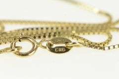 14K Yellow Gold 0.6mm Square Classic Box Chain Link Vintage Necklace