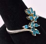Beautiful Blue CZ Ring In Sterling Silver