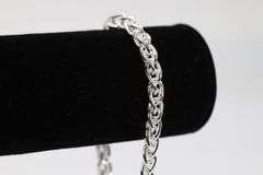 Sterling Silver Men's Heavy Wheat Chain 6mm Solid 925 Italy Bracelet Spiga 7"