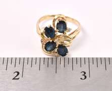 Sparkling Blue Sapphire Ring In 14K Yellow Gold