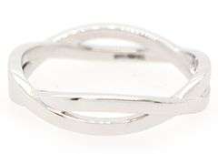 De Beers Infinity Wedding Band Ring in 18K W/Box