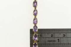 14K Yellow Gold Oval Amethyst Classic Vintage Tennis Bracelet