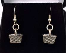 Basket Dangle Earrings In Sterling Silver