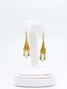 Captivating Citrine "Flower" Dangling Earrings in 18K Yellow Gold