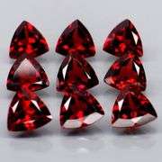 Premium 8.20ct trillion cut cherry red Garnet set