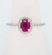 Oval Ruby & Diamond Halo Ring
