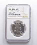 Mint Error PF66 1961 Franklin Half Dollar OBV & REV Struck Thru NGC