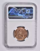 MS65 RD 1862 Great Britain 1/2 Penny NGC