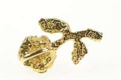 14K Yellow Gold Rose Flower 3D Romantic Valentine Love Pendant