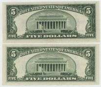 2 Crisp Nice Series of 1934D $5 Blue Seal Silver Certificates