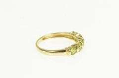 14K Yellow Gold Five Stone Round Vintage Peridot Statement Ring