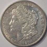 1921-D Morgan Silver Dollar, Circulated.