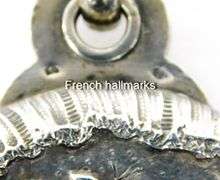 Antique French Sterling Sliding Mirror Pendant & Chain