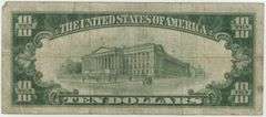Series of 1928 Small Size $10 Gold Certificate. Scarce.