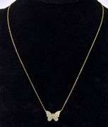 Vermeil Butterfly Necklace In Sterling Silver