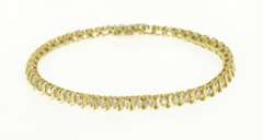 10K Yellow Gold 2.00 Ctw Wavy Link Classic Round Diamond Bracelet