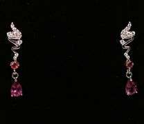 Amazing Rhodolite Garnet and Tourmaline earrings
