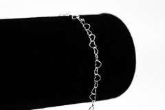Sterling Silver Italian Love Heart Chain 3mm Solid 925 Italy Infinity Promise Bracelet Anklet 7"