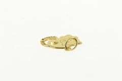 14K Yellow Gold Diamond Cut Sleeping Cat Kitty Kitten Charm/Pendant