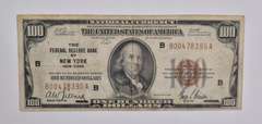 1929 $100 New York, NY United States National Currency Note