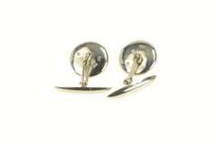 18K White Gold Mikimoto Art Deco Mother of Pearl Classic Cuff Links