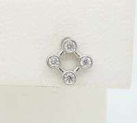 18k White Gold Clover Diamond Earrings
