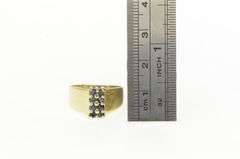 14K Yellow Gold Squared Sapphire Vintage Graduated Statement Ring